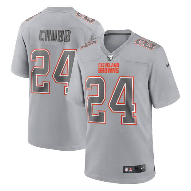 mens nike nick chubb gray cleveland browns atmosphere fashion game jersey